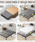 Heavy Duty Bunkie Board King Size 76X80 Real Deal Mattress Support That Cuts Down Saggin Fast Keeping Your Sleep Game Strong With A Breathable Wood Base Built Tough For Any Bedroom Setup, shown in assembly steps.
