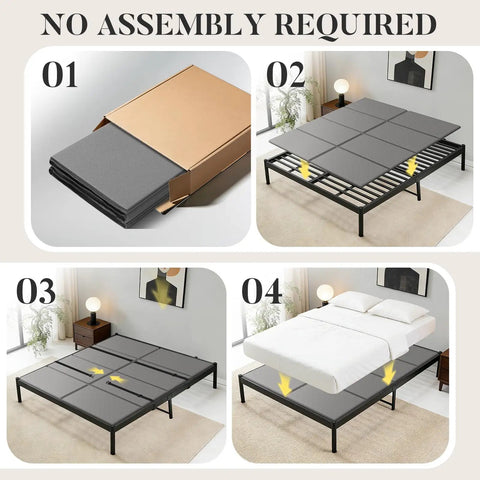 Heavy Duty Bunkie Board King Size 76X80 Real Deal Mattress Support That Cuts Down Saggin Fast Keeping Your Sleep Game Strong With A Breathable Wood Base Built Tough For Any Bedroom Setup, shown in assembly steps.