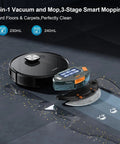 Robotic Vacuum And Mop with 11500 Pa Suction, All-In-One 3-In-1 Clean, Smart LiDAR Navigation, on carpet and hard floor