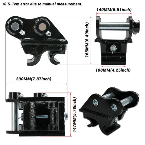 Heavy Duty Quick Hitch Coupler For Mini Excavators Mechanical Quick Change Attachment Fits 0.8 To 3 Ton Diggers 25mm Hole