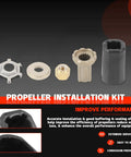 Hub Kit Replacement For Flo Torq II That Fits Mercury MerCruiser Alpha One Bravo One Outboard Props, installation kit displayed