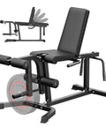 2 In 1 Leg Extension And Curl Machine For Home Gym with adjustable seat and weight plate holder, black color, side view.