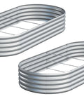 2-Pack 6x3x1ft Galvanized Metal Raised Garden Bed Kit for Outdoor Planter Box Vegetables Herbs Flowers Fruits Durable Rust Resistant