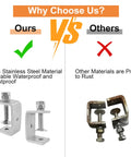 Comparison of 304 Stainless Steel C Clamps Set 20mm Mini Tiger Clamps for Woodworking vs. rust-prone clamps