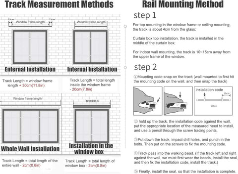 Premium Ceiling Curtain Track System With Smooth Bearing Wheels For Noise Reducing Privacy, Waterproof And Wear Resistant Aluminum Rail Kit Adjustable Length Removable End Caps Perfect Room Divider installation guide diagram