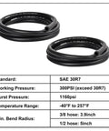 Push Lock Fuel Hose Kit With 3/8 And 1/2 Inch NBR Rubber SAE 30R7, 10 Ft Each, Dual Fuel Lines For Diesel Gasoline Biodiesel Grease