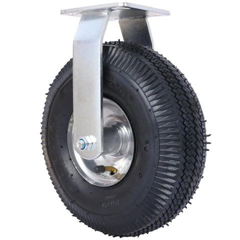 Heavy Duty 10 Inch Pneumatic Caster Wheels With Rigid Plate And Precision Ball Bearings Built Tough for smooth performance