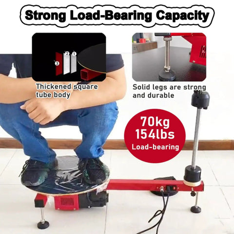 Electric Stretch Film Wrapping Machine Wrap Around Film Balers 15 7 Inch Turntable 30 Rpm High Speed Motor Built Tough For No Sweat Daily Warehouse Packing with user demonstrating load-bearing capacity.
