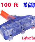 Heavy Duty Indoor Outdoor 100 Ft Extension Cord 10 Gauge 3 Conductor With Lighted Ends Orange 3 Prong Triple Tap