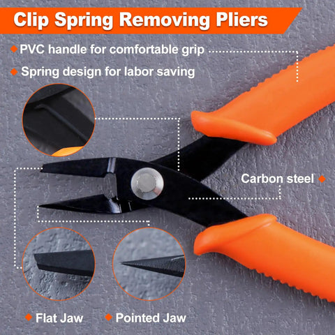 Pro Grade Watch Spring Bar Pliers Set For Link Removal And Strap Replacement One Hand Operation Carbon Steel With Blackened Finish