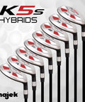 Senior Mens Golf Hybrid Complete Set With Premium Graphite Shafts, Right Handed, Midsize K5s Design, All Hybrid Irons