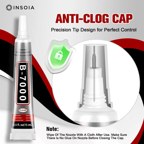 Clear Rhinestone Glue Kit 15 Tubes 15ml Each DIY Friendly With Precision Tip Quick Dry Multi Purpose Adhesive For Nails Jewelry Craft Fabric Shoes Phone Repair No Trace Transparent Strong Bond with anti-clog cap