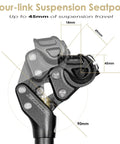 Diagram showing four-link suspension seatpost with 45mm travel for Bike Suspension Seatpost Adjustable Shock Absorber.