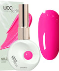12ml Nail Gel Kit With UV Gel Polish Colors Long Lasting, Salon Quality bottle showing bright pink finish and packaging