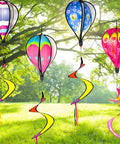 Four Pack Colorful Hot Air Balloon Wind Spinners For Yard Decor With Curly Tails That Spin In The Wind, Eye Catching Bubble Fish Peacock