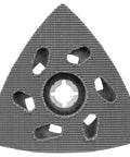 Starlock Sanding Pad B-67169 6-Hole Dust Extraction for Multi-Tools in gray, triangular hook-and-loop pad for painted surfaces.