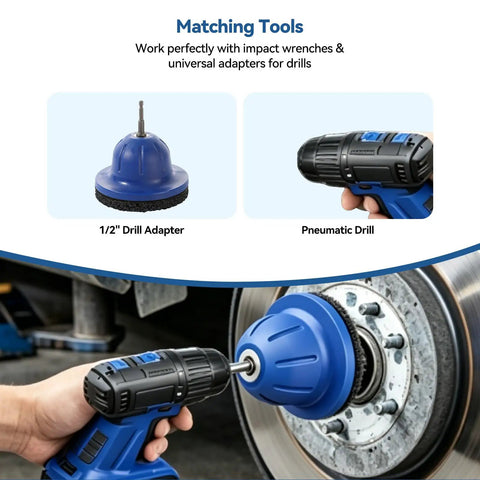 Six Inch Wheel Hub Resurfacing Kit With Polisher And Drill Adapter For Do It Yourself Auto Rust Removal Clean Rust Dirt And Corrosion