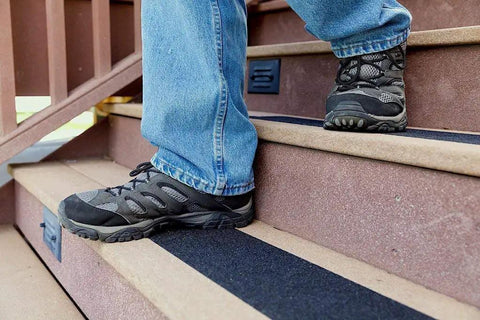 Heavy Duty Three Pack 6x24 Inch Non Slip Stair Treads With Black High Traction Adhesive Tape For Indoor Outdoor Steps