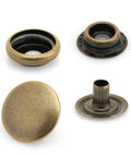 Antique Brass Snap Fasteners 15Mm Heavy Duty Ring Socket Snaps Pack Of 10 Color Plated Solid Brass Press Stud Poppers components.
