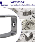 2 Pack Ice Auger Drive Bar WP63052-2 Replacement For Whirlpool Maytag Kenmore Ice Dispenser Yoke, close-up view