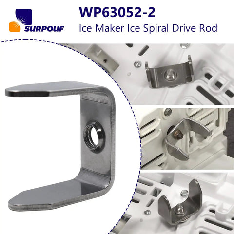 2 Pack Ice Auger Drive Bar WP63052-2 Replacement For Whirlpool Maytag Kenmore Ice Dispenser Yoke, close-up view