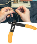Adjustable Wire Stripper And Cutter Pliers For Home Wiring No Fuss Precise Stripping 0.5 To 4.0mm Range Yellow Handle in use