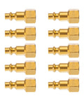 Quarter Inch NPT Female Brass Air Plug For Air Hose Fittings And Compressor Attachments Heavy Duty Pneumatic Gear Great For Inflatables And Pneumatic Tools Pro Grade 10 Pack