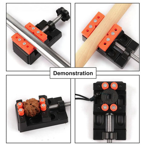 Mini Bench Vise Clamp For DIY Crafting And Jewelry Making Handy Tabletop Vice With Screw Knob Replaceable Soft Jaws in use