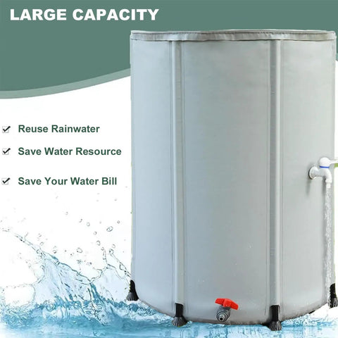 250L Portable Rainwater Collection Barrel With Stand And Tap For Garden showing large capacity and water-saving features