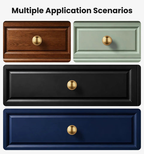 Champagne Bronze Cabinet Knobs 5 Pack Beefy Solid Aluminum Alloy One Hole Install Hardware on various cabinet finishes