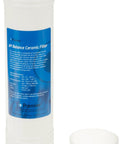PH Balancing Ceramic Post Filter For Your RO Setup With One Quarter Inch Quick Connect Fittings Remineralization Water Filter Replacement Six Layer Filtration Fits Three Eighths Inch Faucet Tubing, showing filter with fittings