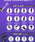 Versatile Mic Boom Arm Stand With Shock Mount Windscreen Pop Filter Clip Holder And Cable Ties compatibility chart for USB XLR mics