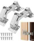 2 Pack 170 Degree Soft Close Cabinet Hinges For Corner Cabinets, Adjustable Lazy Susan Hinges, Heavy Duty Concealed Frameless Hinges