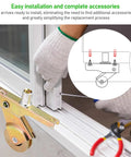 Installation view of 4 Pack Sliding Screen Door Rollers With 1 Inch Concaved Steel Ball Bearings Spring Loaded Arm Rock Solid Adjustable Sleeve And Screws Compatible With Doors And Similar Tension Spring Rollers