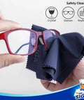 MR.SIGA microfiber cleaning cloths for glasses and screens, navy blue, 6-pack, 6 x 7 in (15 x 18 cm)