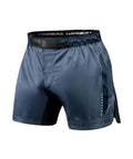 Core Mid Thigh Fight Shorts For NoGi JiuJitsu Blue Medium Freedom Of Movement With Higher Cut And Side Slits Built Tough For Rugged Training
