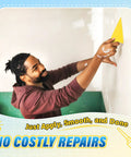 Person using 9 Pack Drywall Repair Kit With Putty And White Drywall Mud For Holes Cracks And Gaps All In One Surface Repair System