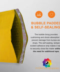 Heavy Duty Kraft Bubble Mailers With Padded Self Seal Design For Secure Shipping 4 By 8 Inch Envelopes, bubble padded, yellow exterior.