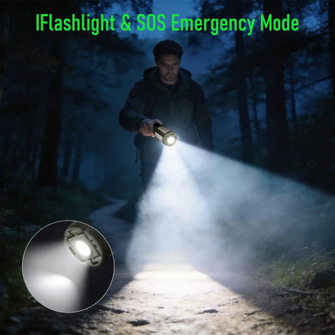 Rechargeable Camping Lantern With Telescopic Stand And USB Power Bank, 14000mAh Battery Delivers Up To 48 Hours On Low, used as flashlight