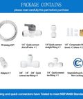 Ice maker water line kit with 25 ft 1/4 in PE tubing and quick-connect fittings.