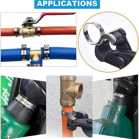 Applications of 125 Pcs Single Ear Hose Clamps Kit 7 Sizes 7 To 21mm Crimp Hose Clamp Assortment 304 Stainless Steel