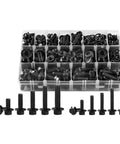 280 Piece Black Hex Bolts Nuts Washers Set M6x1.0 M8x1.25 M10x1.5 Built To Last Hardware Fasteners Kit For DIY Projects Shop Ready Quick Assembly