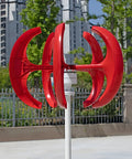 Red 5-blade compact 12V/24V Wind Turbine Kit With Easy Install And Intelligent Power Regulation Module for home use outdoors