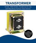 16 Volt 10VA Door Chime Transformer For Most Chime Systems Easy Install Durable Design Ideal Replacement Or New Install 1 Pack