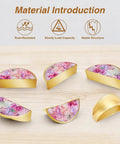Pink Rose Hydrangea Cabinet Handles 2 Pack 3 Inch Center Hole Semicircle Gold Drawer Pulls Solid Zinc Alloy Hardware displayed on wood surface