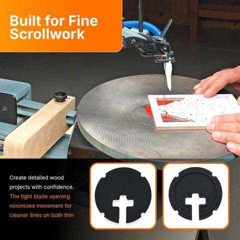 Pro Grade Zero Clearance Table Insert For Dremel 1671 Scroll Saw With Tight Blade Support Replacement Plate in use