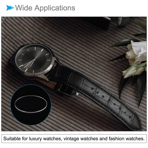 Luxury watch on textured surface with Ultra Clear 25.5mm Round Watch Crystal Lens 0.8mm Thick Mineral Replacement For DIY Watch Repair And Modding Fits Most Small Round Dials Pro Grade Clarity And Easy Install For Watch Enthusiasts