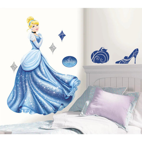 Totally Cinderella Glamour Peel And Stick Giant Wall Decal For Princess Room By RoomMates 29 Inch Wide By 40 Inch High Removable