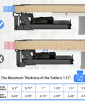 Correct and incorrect installation of Under Desk Keyboard Tray With C Clamp Mount, Slide Out Keyboard And Mouse Platform on desk.
