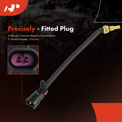 Close-up of A-Premium coolant temperature sensor with black wiring and purple 2-pin plug